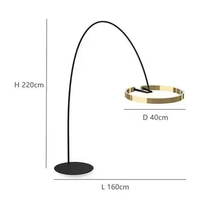 Dimension de lampe cloche dorée
