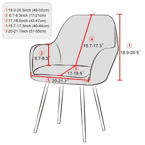 Housse pour chaise dimension