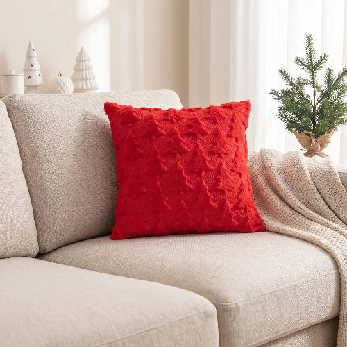 housse de coussin de noël motif sapin 45x45 cm