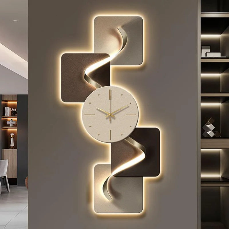 Horloge murale décorative en cristal de carbone LumiCrystal