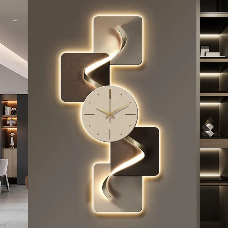 Horloge murale décorative en cristal de carbone LumiCrystal