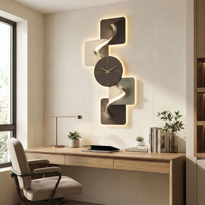 Horloge murale décorative en cristal de carbone LumiCrystal
