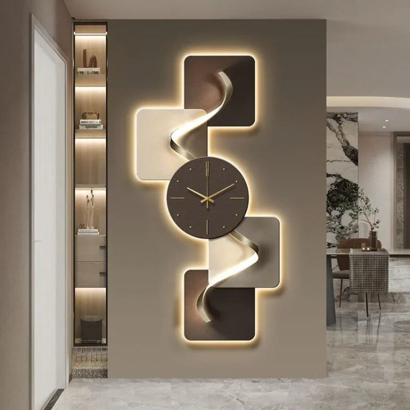 Horloge murale decorative en cristal de carbone LumiCrystal