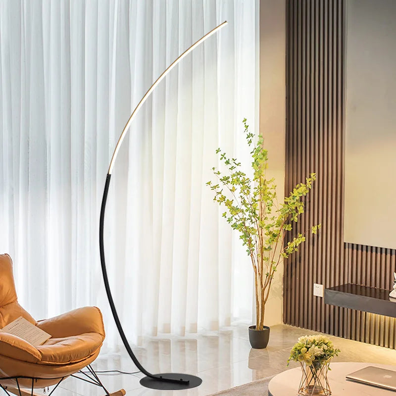 Lampadaire nordique led modulable posé au salon