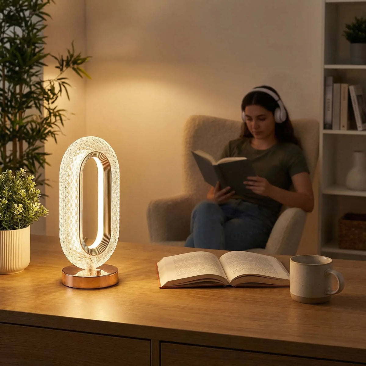 Lampe de table Cristal Rechargeable USB
