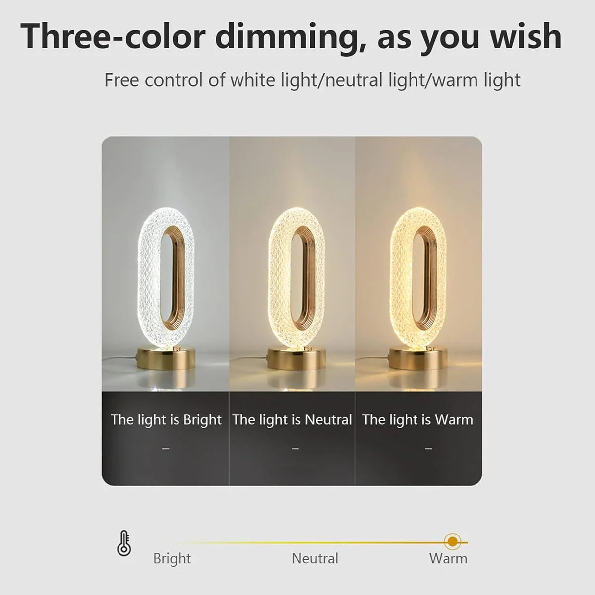 Lampe de table Cristal Rechargeable USB