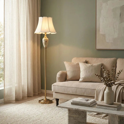 Lampe design salon en Céramique Florale Rétro