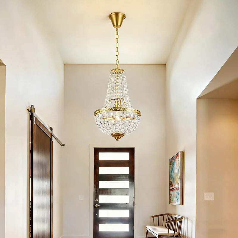 Lampe design salon Cristal Dore