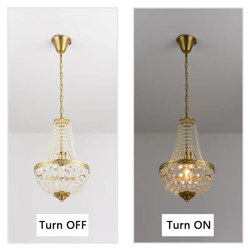 Lampe design salon / Cristal Doré