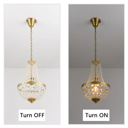 Lampe design salon / Cristal Doré