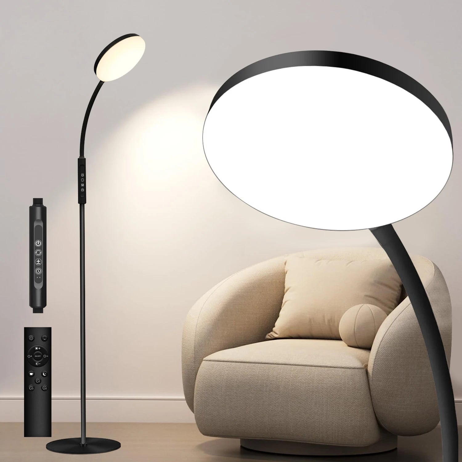 Lampe design salon LED réglable télécommandée