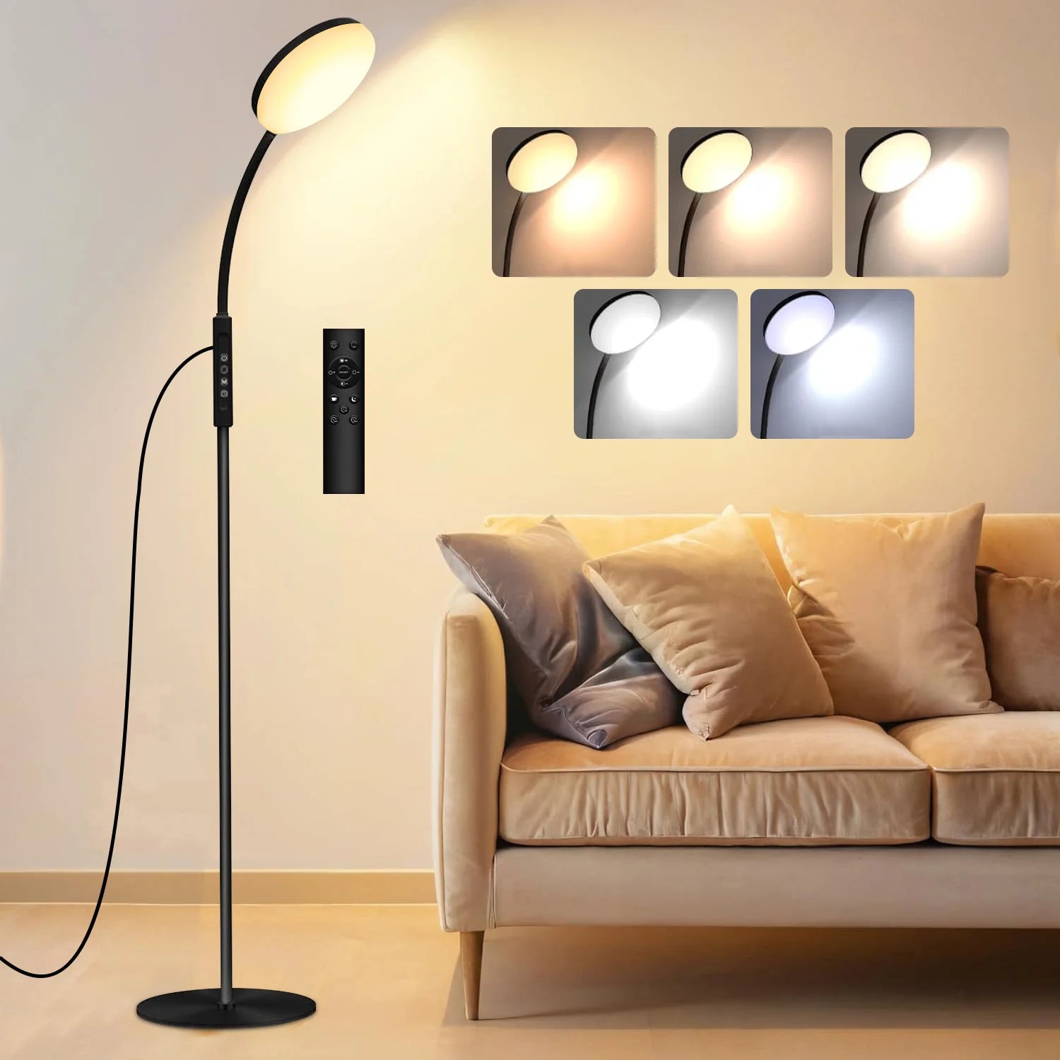 Lampe design salon LED réglable télécommandée