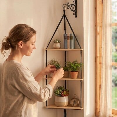Etagere angle murale