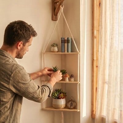 Etagere angle murale