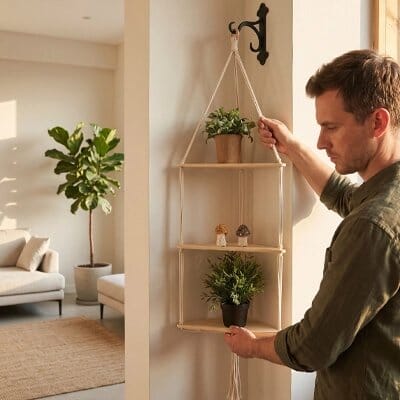Etagere angle murale