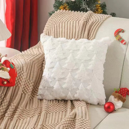 housse de coussin de noël motif sapin 45x45 cm