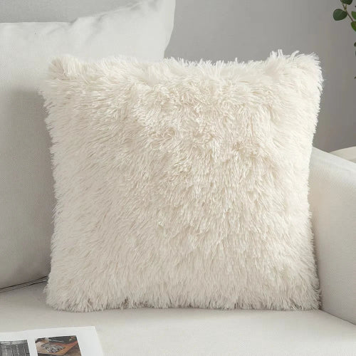 housse de coussin en fausse fourrure 43x43 cm