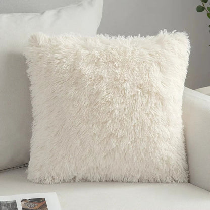 housse de coussin en fausse fourrure 43x43 cm
