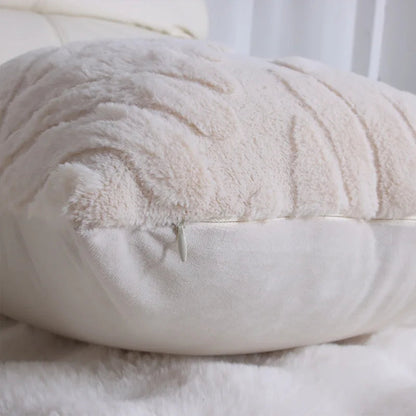 housse de coussin en peluche à motif jacquard 45x45 cm