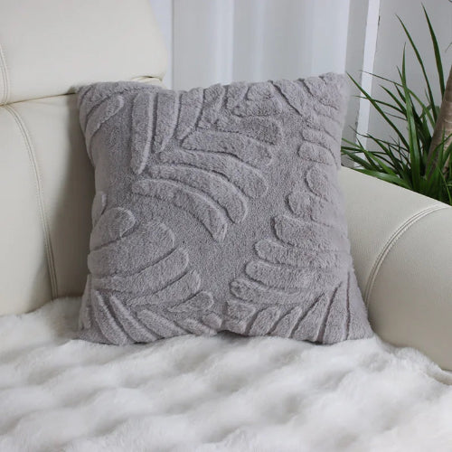housse de coussin en peluche a motif jacquard 45x45 cm