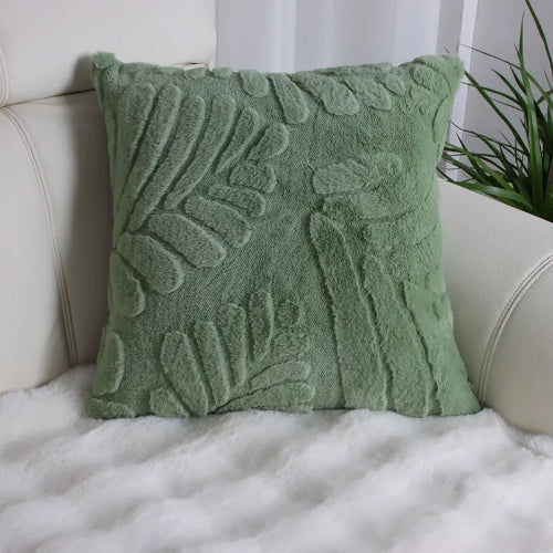 housse de coussin en peluche à motif jacquard 45x45 cm