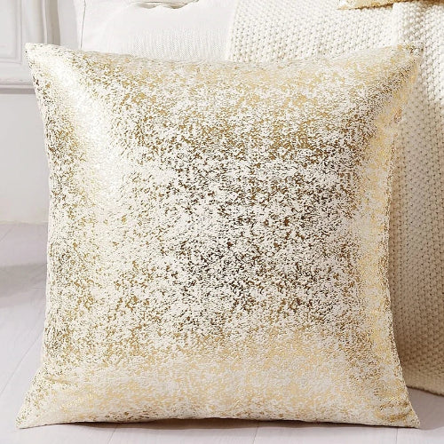 housse de coussin en velours à motif doré 45x45 ou 50x50 cm