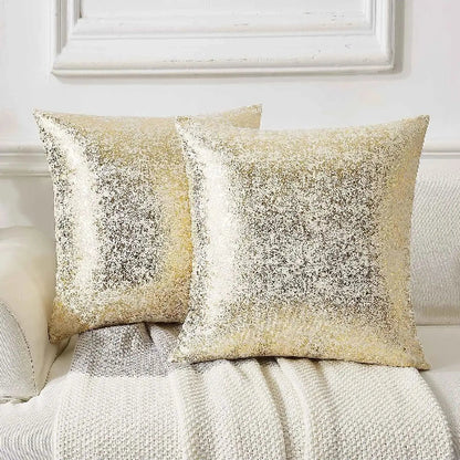 housse de coussin en velours à motif doré 45x45 ou 50x50 cm