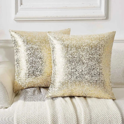housse de coussin en velours à motif doré 45x45 ou 50x50 cm