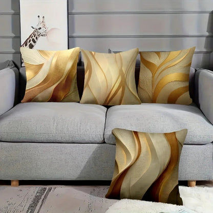 housses de coussin dorées lot de 4 taille 45x45 et 50x50 cm