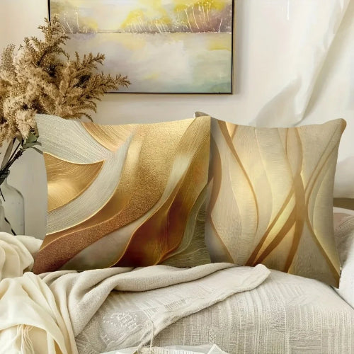 housses de coussin dorées lot de 4 taille 45x45 et 50x50 cm