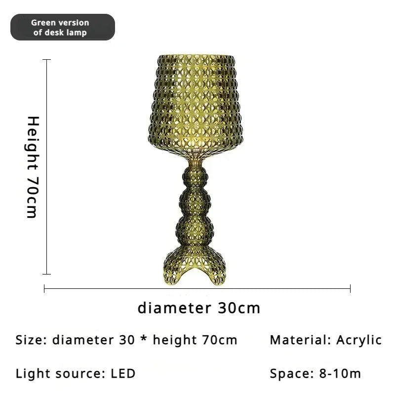 lampe de table verre de vin design italien kartell